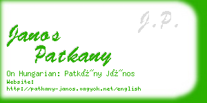 janos patkany business card